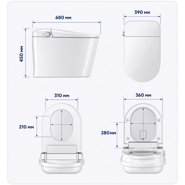 Smart Унітаз напольний Exlero 68*39*45 білий А0061626 фото