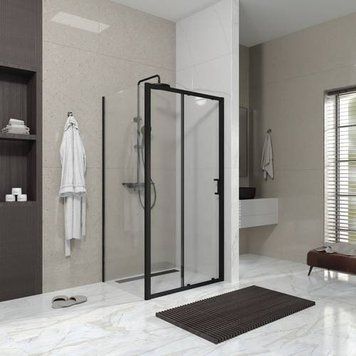 Душова кабіна Line Pro 100х800мм або 120х80 black matt, скло 6мм прозоре 2538162403 фото