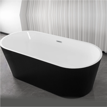 Акрилова Окремостояча ванна Rosa 170x75x58 Чорна матова MS-03-B MS-03-B фото
