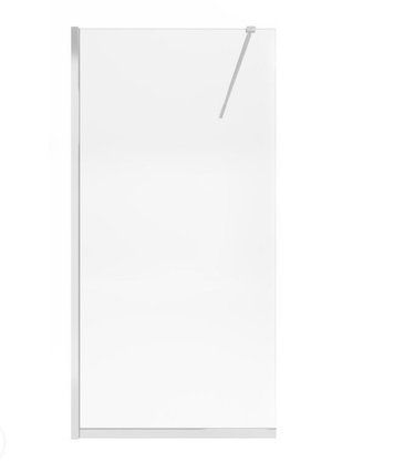 Стіна Walk-In Standard CRM201.C8, 100x200 см, скло 8 мм Clear, CalcLess, нерухома Qtap  CRM201.C8 фото