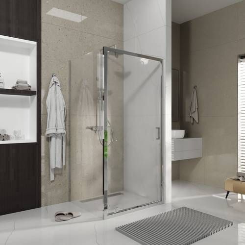 Душові двері відкривні, одноелементні Line Pro 1000 мм, chrome, скло 6мм clear 1538182243 фото